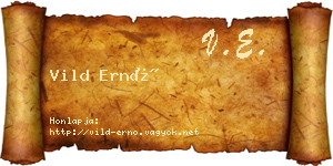 Vild Ernő névjegykártya